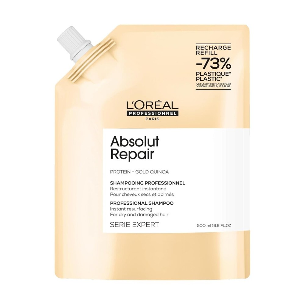 L\'Oral Professionnel Paris Absolut Repair Shampoo - Nourishing Protein Shampoo For Dry, Damaged Hair, Repairs Damage and Provides Shine, 16.9 Fl Oz Refill