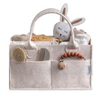 PUTSKA Baby Diaper Caddy Organizer - Nursery Storage Basket for Diaper Station, Baby Basket Shower Gift List and Registry Must-Have, Newborn Essentials, Nursery Decor for Boy or Girl-Mocha,Extra Large