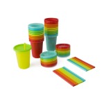 The First Years Take & Toss Toddler Straw Cups - Spill Proof Sippy Cups with Snap On Lids and Straws - Feeding Supplies and Party Supplies - 10 Oz - 20 Count