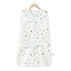 Ftikvo Swaddle-Blanket Baby Girl & Boy Swaddles Newborn Infant Transition 100% Cotton Wrap Blankets, 3-Way Adjustable Wearable Blanket, TOG 1.0 (Multicolored Triangle, 3-6 Month)