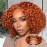 omswet Curly BOB Wig Human Hair 200 Density 5x5 HD Lace Closure Deep Wave Wigs for Black Women Glueless Wear and Go Pre Plucked Deep Wave Wet and Wavy Glueless Wigs Human Hair Ginger 12 Inch