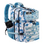 LHI Military Tactical Backpack for Men and Women 45L Army 3 Days Assault Pack Bag Large Rucksack with Molle System - Light blue tie-dye