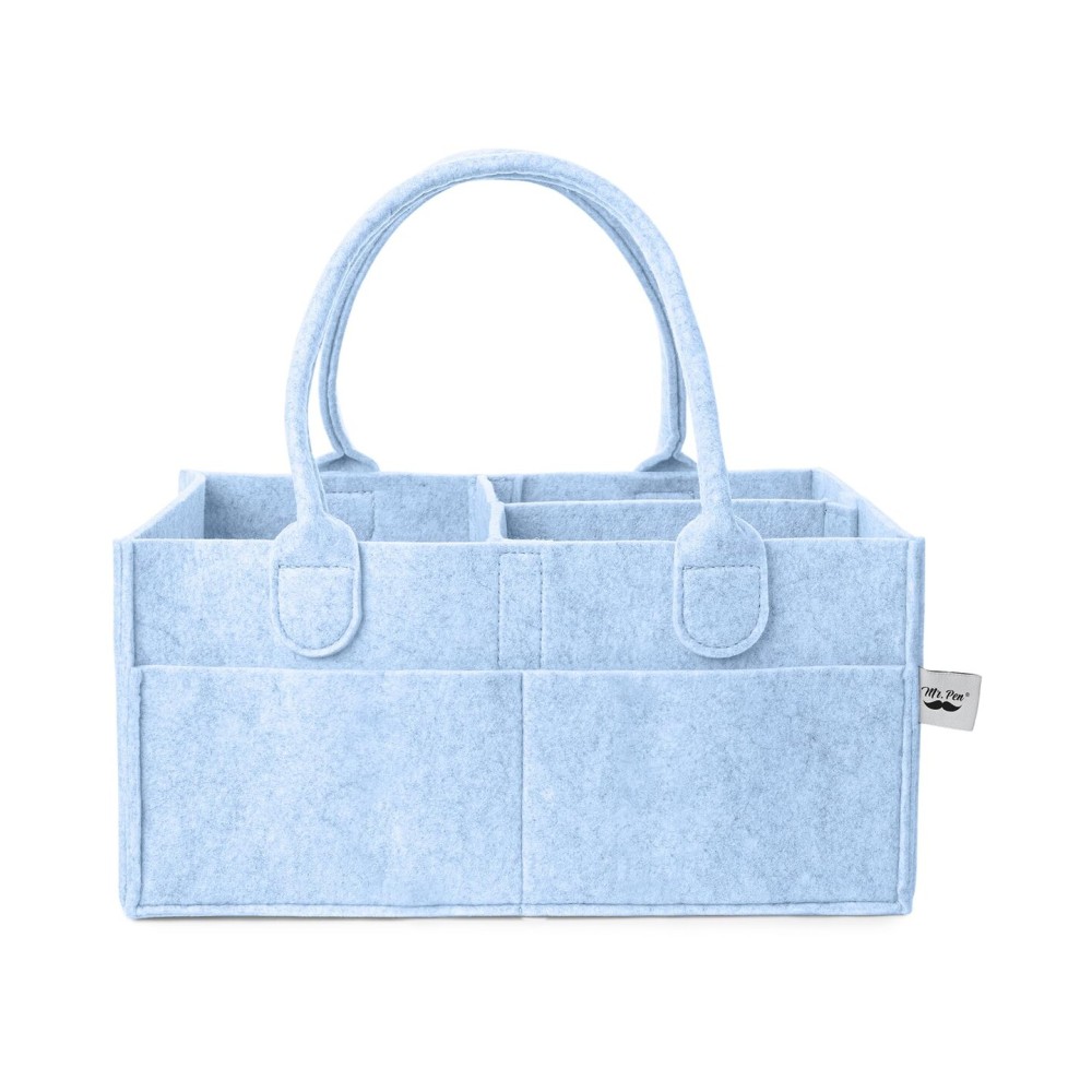 Mr. Pen- Baby Diaper Caddy Organizer, Sky Bliss, Baby Caddy Organizer with Handle, Compact Size, Collapsible & Portable