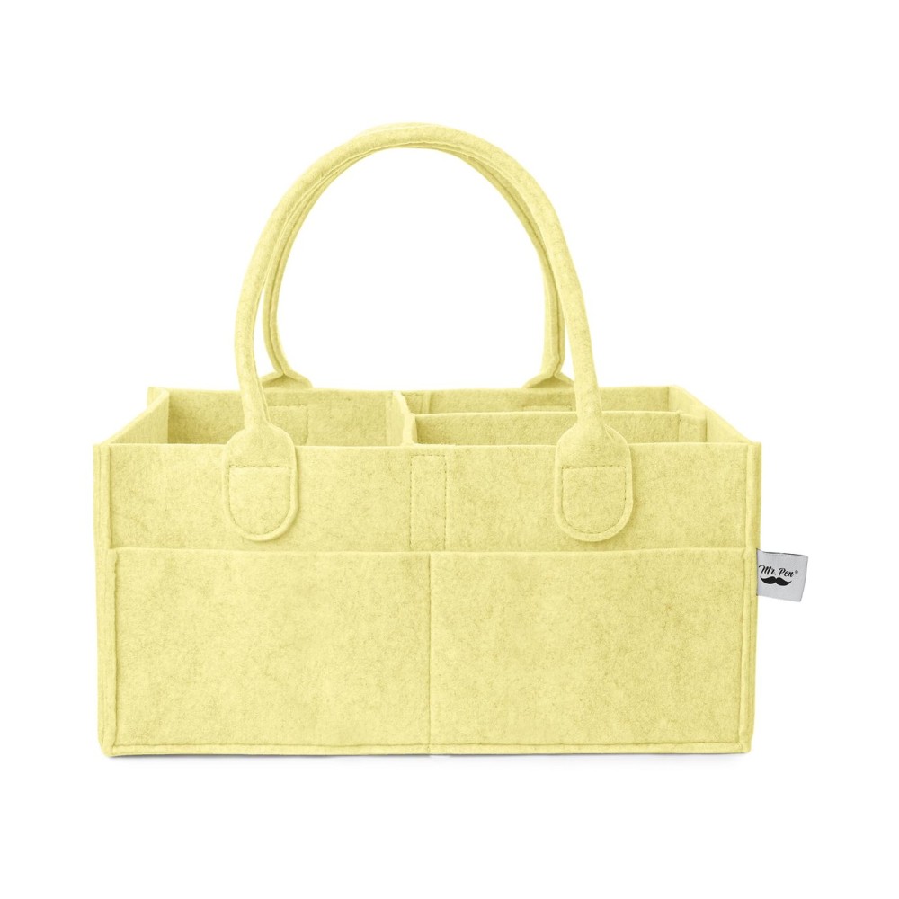 Mr. Pen- Baby Diaper Caddy Organizer, Lemon Glow, Baby Caddy Organizer with Handle, Compact Size, Collapsible & Portable