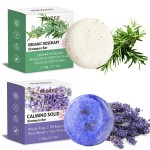DBEAUTYM 2 Pack Rosemary Lavender Hair Shampoo Bar,Deep Cleansing for Scalp Hair Loss Shampoo Soap,Organic Shampoo Oil Control for Hair Growth,Refreshing and Hydrating Bar,Gifts for Women Men