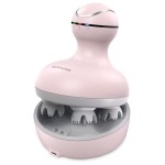 cotsoco Electric Scalp Head Massager, Scalp Hair Massage Waterproof Head Massager with 4 Heads 84 Nodes for Hair Growth and Stress Release Massage Pink