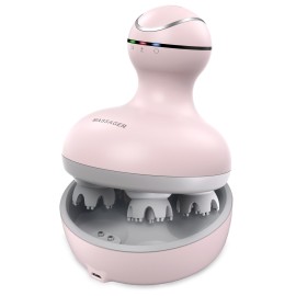 cotsoco Electric Scalp Head Massager, Scalp Hair Massage Waterproof Head Massager with 4 Heads 84 Nodes for Hair Growth and Stress Release Massage Pink