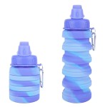 MAKERSLAND Collapsible Water Bottle for Adults, Boys, Students, Kids, Reusable Silicone Foldable Water Bottles for Travel Camping Hiking, Portable Sports Water Bottle, Purple & Blue