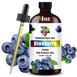 Blueberry Essential Oil (4 oz/120 ml) - Blueberry Oils for Aromatherapy, diffusers, humidifiers, Home fragrances, DIY Skincare, soap Making, DIY Candle Making, Relaxation, Yoga, and Meditation