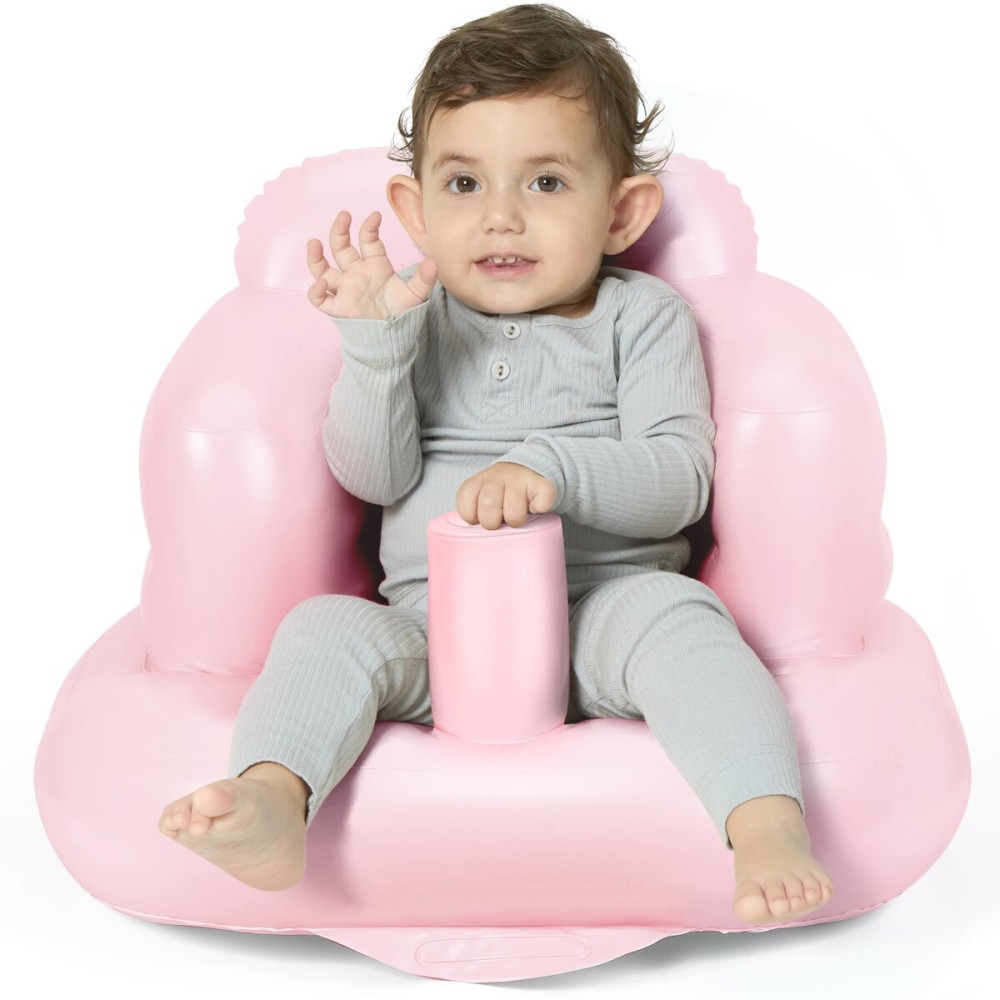Mink Inflatable Baby Seat for Babies 3+ Months,Infant Floor Seats for Sitting Up,Portable Blow Up Baby Chair with Built in Air Pump, Ideal for Sitting Up and Learning to Play (Pink)