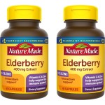 Nature Made Elderberry 400 mg Extract with Vitamin C and Zinc, Dietary Supplement for Immune Support, 60 Capsules, 60 Day Supply (Pack of 2)