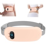 Portable Heating Pad for Cramps, Upgrade Cordless Electric Period Fast Heating Pad for Back Pain Relief Menstrual Belt 6 Heat 6 Massage Modes Gifts for Women Girls Her Girlfriend Champagne