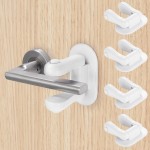 Inaya Door Lever Lock (4 Pack) - Child Proof Handle Locks, 3M Adhesive & Easy Installation for Home, Baby-Proof Locks for Kids Safety, Compatible with standard doors