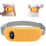 Portable Heating Pad for Cramps, Upgrade Cordless Electric Period Fast Heating Pad for Back Pain Relief Menstrual Belt 6 Heat 6 Massage Modes Gifts for Women Girls Her Girlfriend Yellow