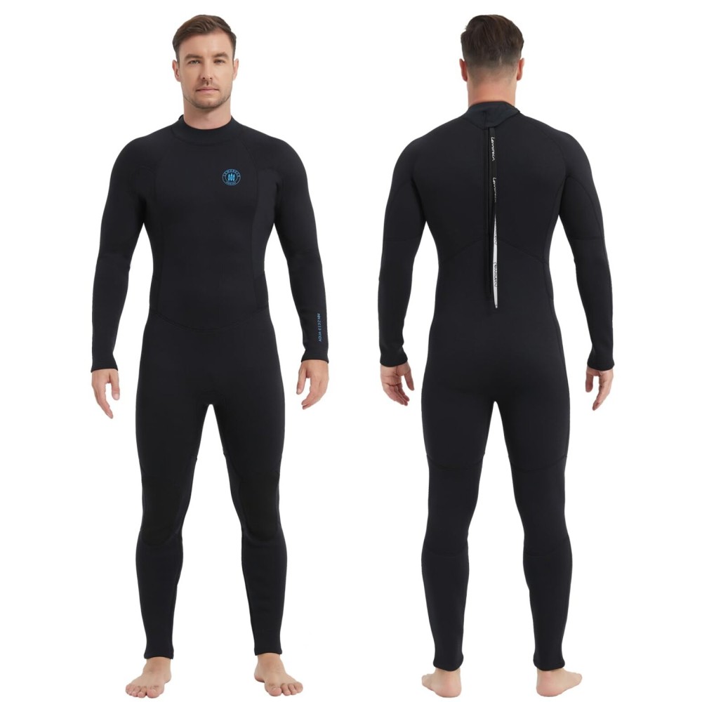 Lemorecn Wetsuit Men 3/2mm Back Zip Full Wetsuit for Men(3131-L)