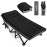 Fragess Portable Camping Cot, Sleeping Cots for Adults, 28 Extra Wide Heavy Duty Folding Cot Max Load 600LBS with Thick Mattress, Portable Camping Bed for Outdoor Camp/Office, Home Nap (Black)