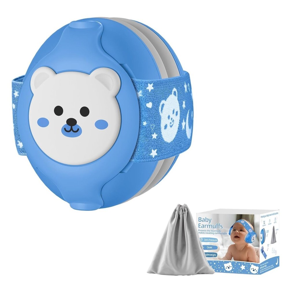 YomauiYee Baby Earmuffs-Infant Ear Protection for Babies 0-36 Months,Infant Headphones with Little Bear Design Noise Cancelling Headphones for Improves Sleep,Baby Travel Essentials for Airplane/Sleep