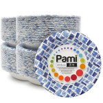 PAMI 20oz Heavy Duty Blue Paper Bowls for Soup, 200 Pack Disposable Microwave-Safe, Oil, Water & Cut Resistant