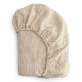 mushie Extra Soft Muslin Fitted Crib Sheet | 192 Thread Count | 28x 52 (Kites)