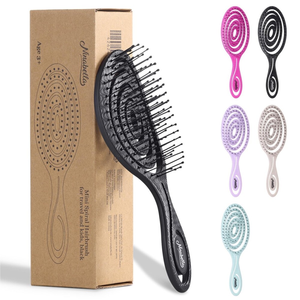 Ninabella Spiral Hairbrush - Detangle Hair Brush - For Brushing Wet or Blow Dry Hair - Detangler Vent Brush