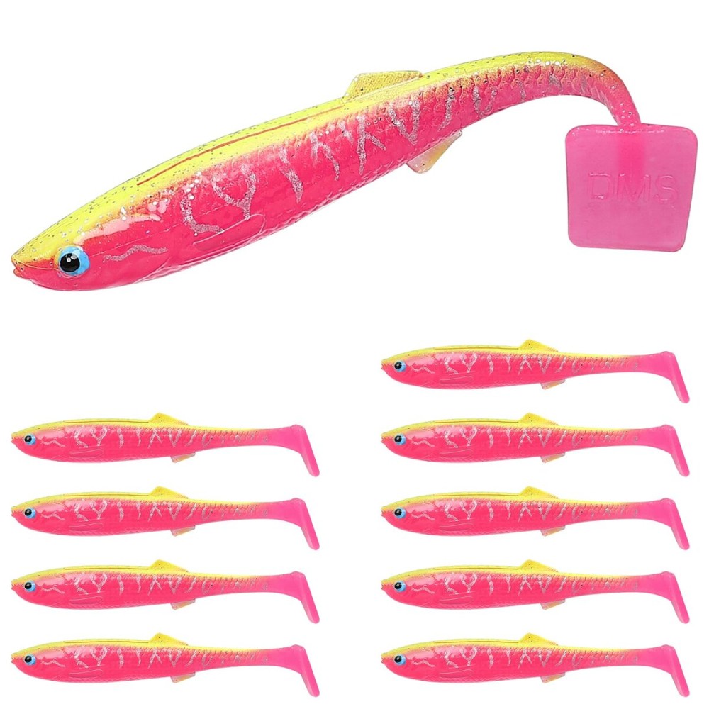 TRUSCEND Hand-Painted Soft Fishing Lures 10PCS, Paddle Tail Swimbaits, Fishing Lures for Bass Trout Crappie Walleye, Durable Plastic Bait for Bass Fishing, Shad Fishing Bait for Freshwater Saltwater