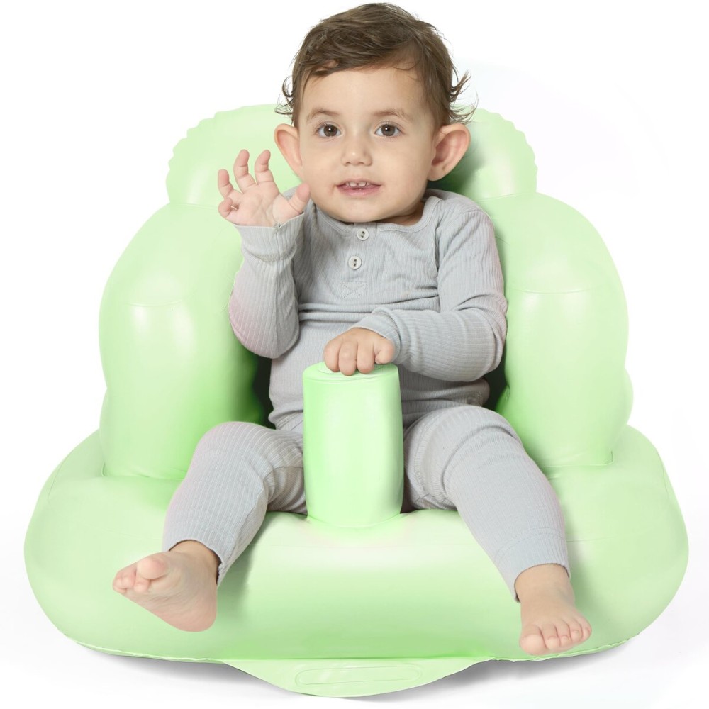Mink Inflatable Baby Seat for Babies 3+ Months,Infant Floor Seats for Sitting Up,Portable Blow Up Baby Chair with Built in Air Pump, Ideal for Sitting Up and Learning to Play (Grass Green)