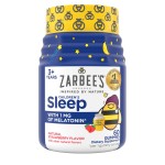 Zarbee\'s Kids Melatonin Gummies with 1mg Melatonin, Kids Sleep Gummy Works with Natural Sleep Cycles to Promote Peaceful Sleep, Drug-Free, Non-Habit-Forming, Natural Strawberry, 60 ct