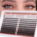 Focipeysa Manga Lash Clusters Wispy Eyelash Extensions 330Pcs Anime Lashes Extension Natural Eyelash Clusters 8-16mm Individual Eyelash Extension Bottom Lashes
