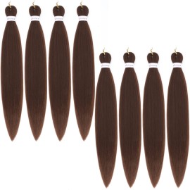 Alrence Pre Stretched Braiding Hair Long Braid 16 Inch 8 Packs Braiding Hair Extensions Professional Synthetic Fiber Crochet Twist Braids (16 Inch (Pack of 8), 30)