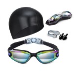Hurdilen Swim Goggles Swimming Goggles No Leaking with Nose Clip, Earplugs, Swim Cap and Case for Men Women