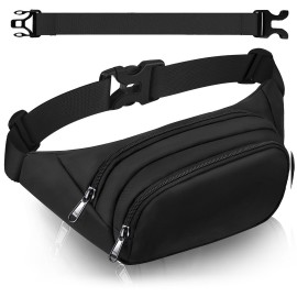 Large Fanny Pack for Women Men - Syican Waist bag with 3-Zipper Pockets, Gifts for Enjoy Sports Traveling Workout Casual Hands-Free crossbody bags Fits MAX 7.9\'\' iPad & 6.6\'\' Phone