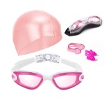 Hurdilen Swim Goggles Swimming Goggles No Leaking with Nose Clip, Earplugs, Swim Cap and Case for Men Women