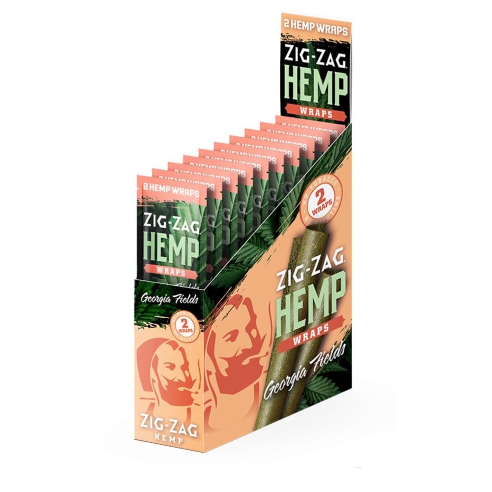 ZIG-ZAG Hemp Wraps 25-Pack - Georgia Fields (2 Wraps Per Pack) 100% Natural, Slow-Burning Hemp Wraps