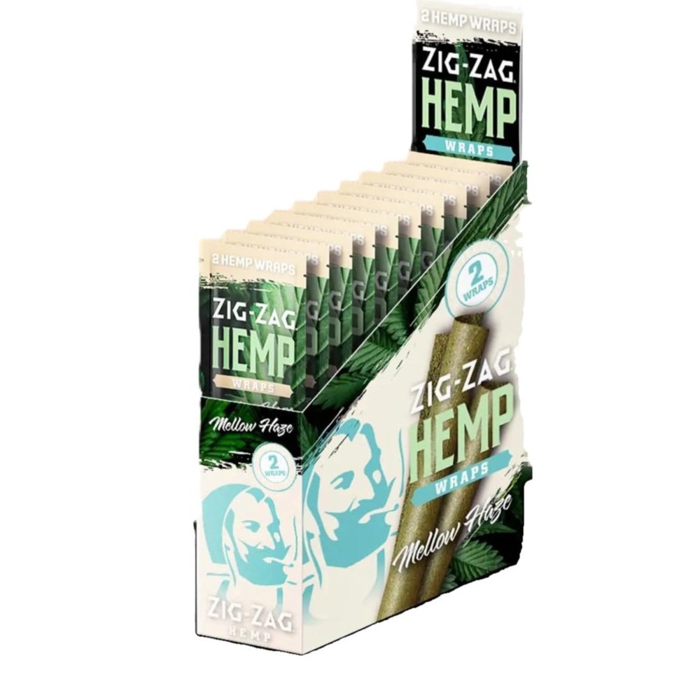 ZIG-ZAG Hemp Wraps 25-Pack - Mellow Haze (2 Wraps Per Pack) 100% Natural, Slow-Burning Hemp Wraps
