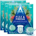 Astonish Foaming Eucalyptus Fresh Fizz & Fresh Bathroom Toilet Bowl Cleaner - Deep Cleaning Limescale, Calcium & Rust Stain Remover - Removes Hard to Reach Stains, 24 Tablets (3 Packs of 8)