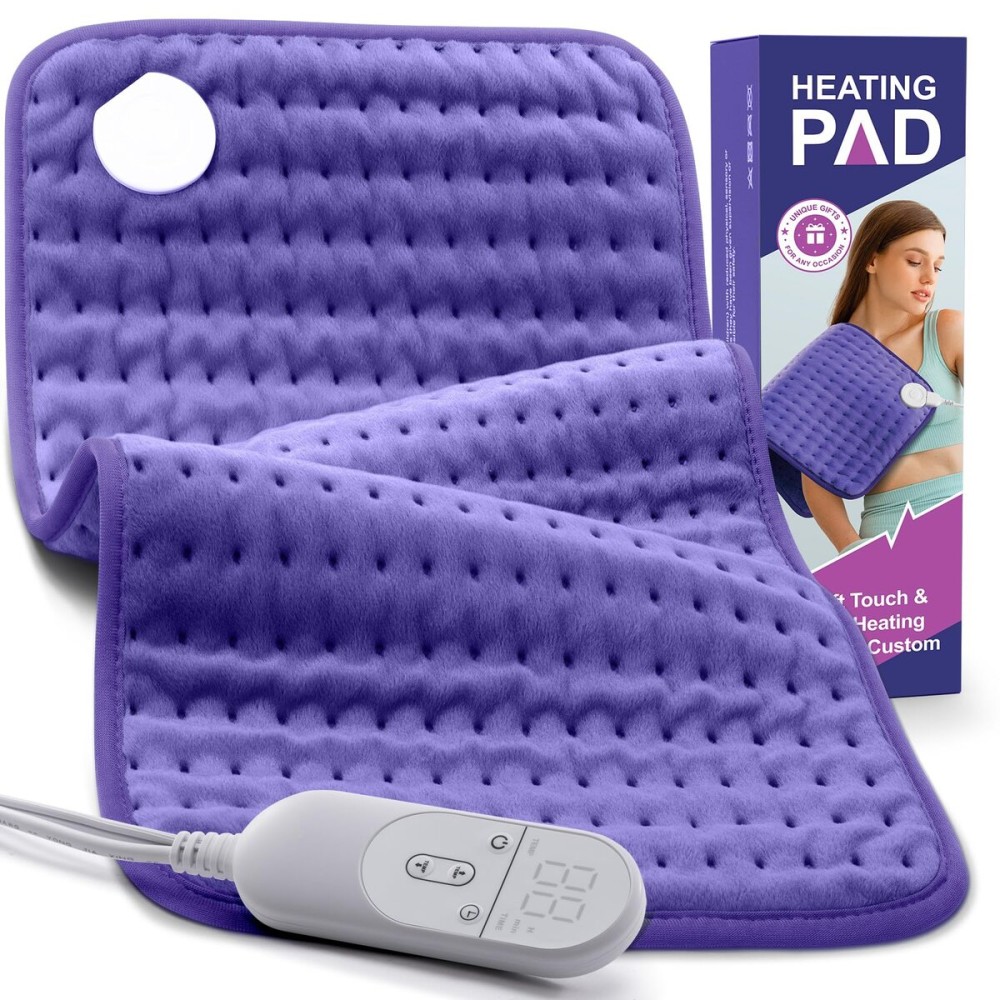 Heating Pad for Pain Relief (12x24) - Back, Neck, Shoulder, Cramps & Joints - Moist/Dry Heat Options, Auto-Off, Machine Washable - Ideal Gift for Mother\'s Day & Christmas, Women, Men, Mom, Dad
