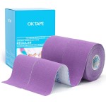 OK TAPE Regular Original Cotton Kinesiology Tape (2 Pack), Elastic Water Resistant Therapeutic Athletic Tape, Latex Free, Injury Recovery, Uncut K Tape 2in16.4ft - Purple