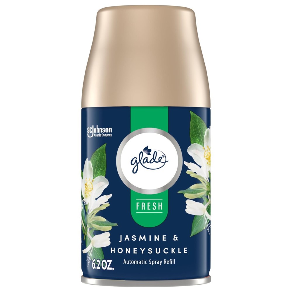 Glade Automatic Spray Refill, Jasmine & Honeysuckle, Scented Air Freshener for Home and Bathroom, 6.2 Oz