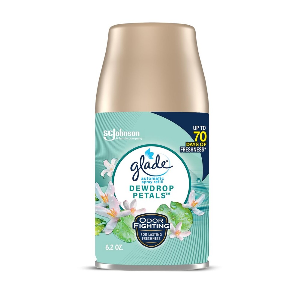 Glade Automatic Spray Refill, Dewdrop Petals, Scented Air Freshener for Home and Bathroom, 6.2 Oz