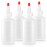 Bar5F 4-Pack Soft Squeeze Hair Applicator Bottle for Hair Treatment, Scalp Oil, Root, Color, 4 Ounce Translucent with Measuring Scale and Cap, BPA Free | Set of Bulk