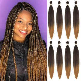 Beyond Beauty Braiding Hair pre stretched, Braids Synthetic Fiber Ombre Yaki Texture, Natural Easy Twist Braids Crochet Hair Hot Water Setting hair extensions(T4/27)