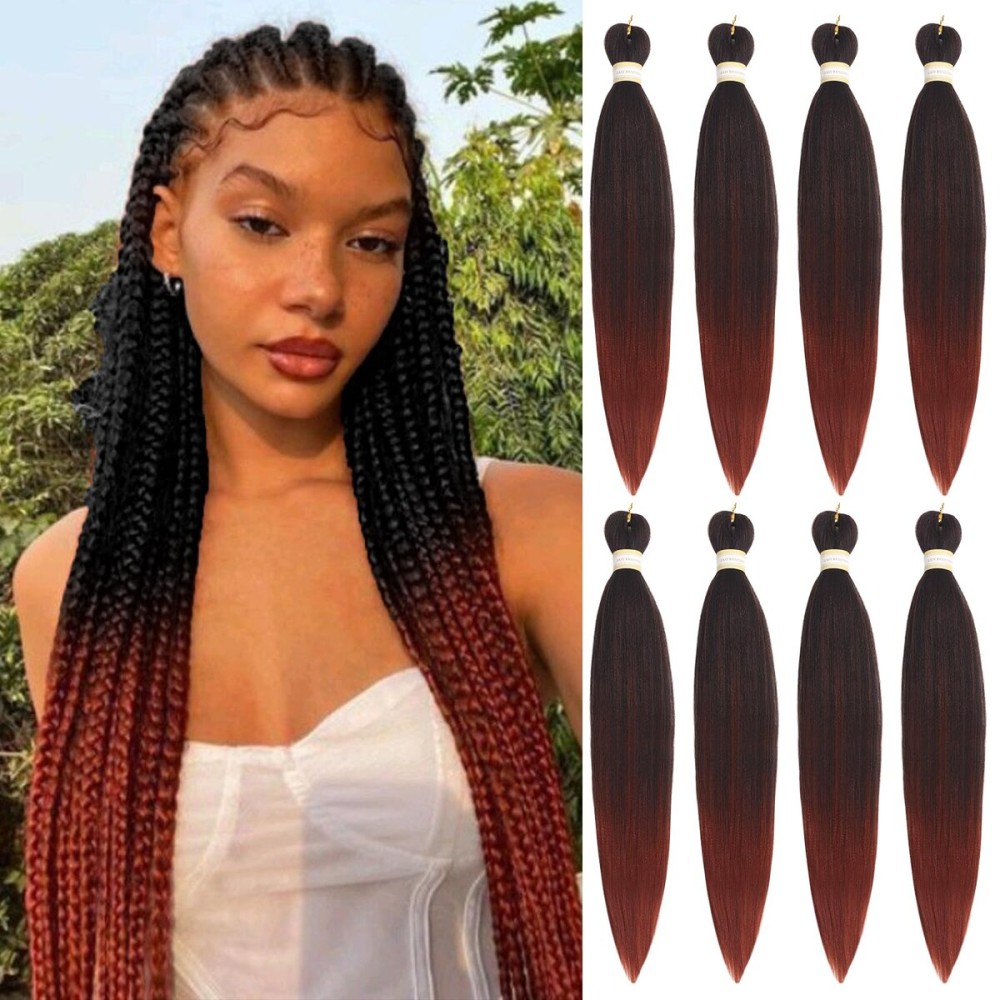 Beyond Beauty Braiding Hair pre stretched, Braids Synthetic Fiber Ombre Yaki Texture, Natural Easy Twist Braids Crochet Hair Hot Water Setting hair extensions