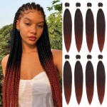 Beyond Beauty Braiding Hair pre stretched, Braids Synthetic Fiber Ombre Yaki Texture, Natural Easy Twist Braids Crochet Hair Hot Water Setting hair extensions