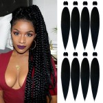 Beyond Beauty Braiding Hair pre stretched, Braids Synthetic Fiber Ombre Yaki Texture, Natural Easy Twist Braids Crochet Hair Hot Water Setting hair extensions