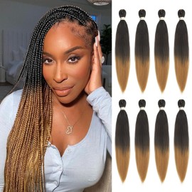 Beyond Beauty Braiding Hair pre stretched, Braids Synthetic Fiber Ombre Yaki Texture, Natural Easy Twist Braids Crochet Hair Hot Water Setting hair extensions