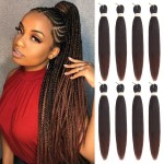 Beyond Beauty Braiding Hair pre stretched, Braids Synthetic Fiber Ombre Yaki Texture, Natural Easy Twist Braids Crochet Hair Hot Water Setting hair extensions