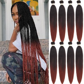 Beyond Beauty Braiding Hair pre stretched, Braids Synthetic Fiber Ombre Yaki Texture, Natural Easy Twist Braids Crochet Hair Hot Water Setting hair extensions