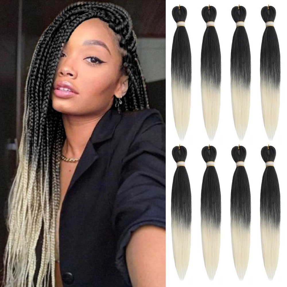Beyond Beauty Braiding Hair pre stretched, Braids Synthetic Fiber Ombre Yaki Texture, Natural Easy Twist Braids Crochet Hair Hot Water Setting hair extensions