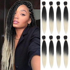 Beyond Beauty Braiding Hair pre stretched, Braids Synthetic Fiber Ombre Yaki Texture, Natural Easy Twist Braids Crochet Hair Hot Water Setting hair extensions
