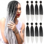 Beyond Beauty Braiding Hair pre stretched, Braids Synthetic Fiber Ombre Yaki Texture, Natural Easy Twist Braids Crochet Hair Hot Water Setting hair extensions